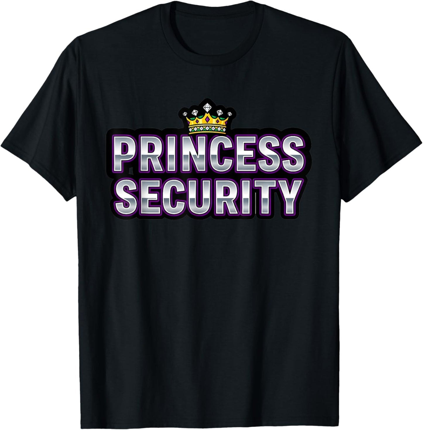 Princess Security Birthday Girls Cute Royal Matching T-Shirt - T-Shirt | Black
