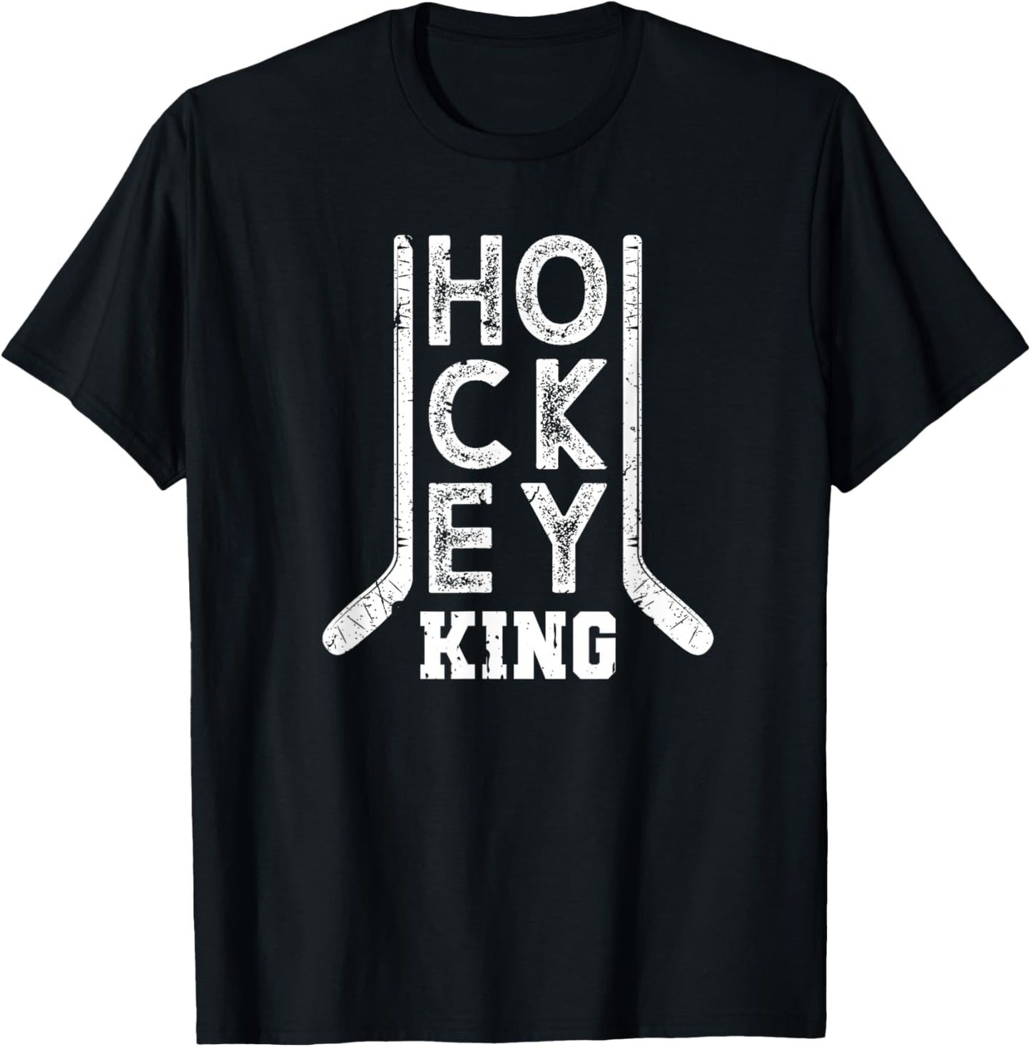 Hockey King Men Boys Ice Hockey T-Shirt - T-Shirt | Black