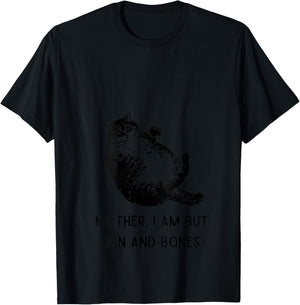 Cat Mother I Am But Skin and Bones V-Neck T-Shirt - T-Shirt | Black