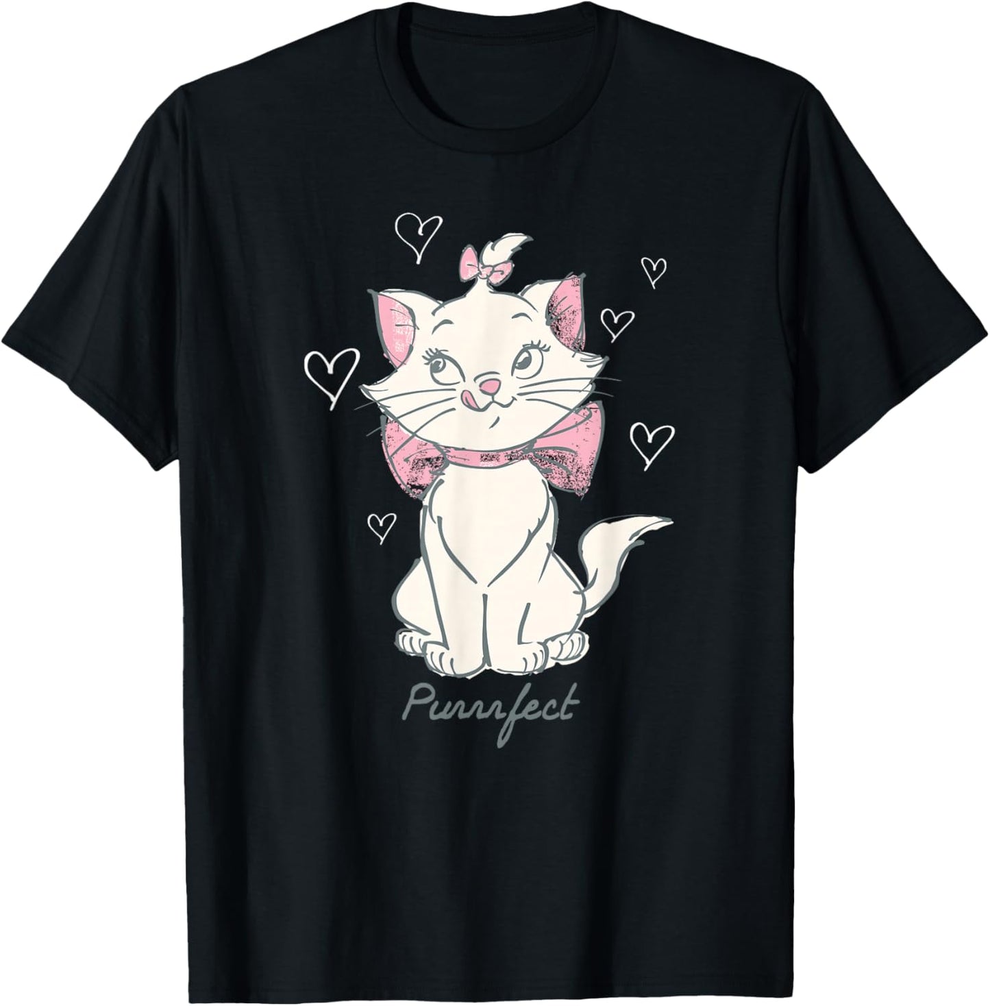 Disney The Aristocats Marie Purrfect Vintage Sketch Art T-Shirt - T-Shirt | Black