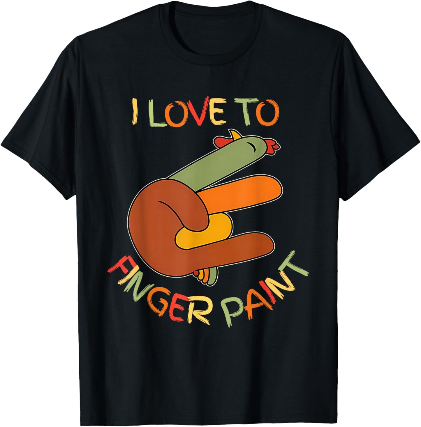 I Love to Finger Paint I'm Paint Thanksgiving Couples T-Shirt - T-Shirt | Black