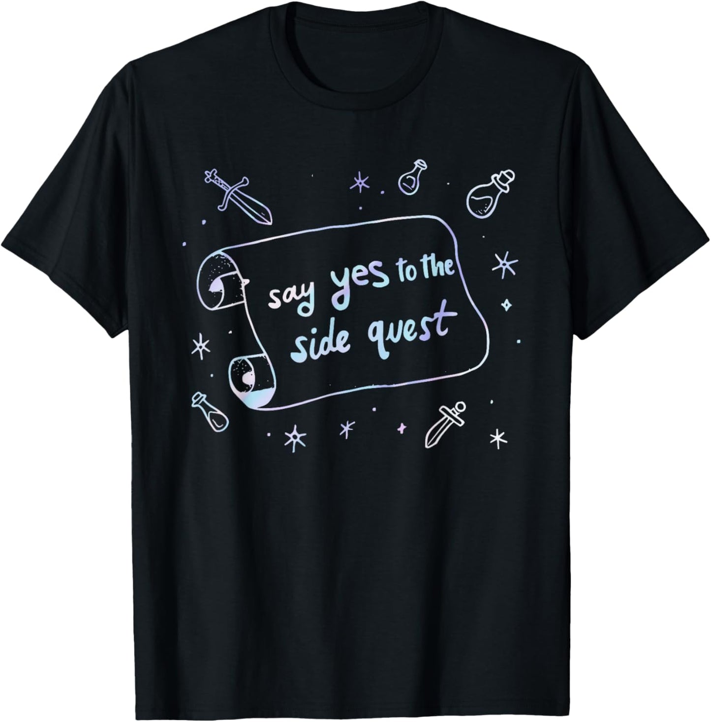 Say Yes to The Side Quest Funny Gamer T-Shirt - T-Shirt | Black
