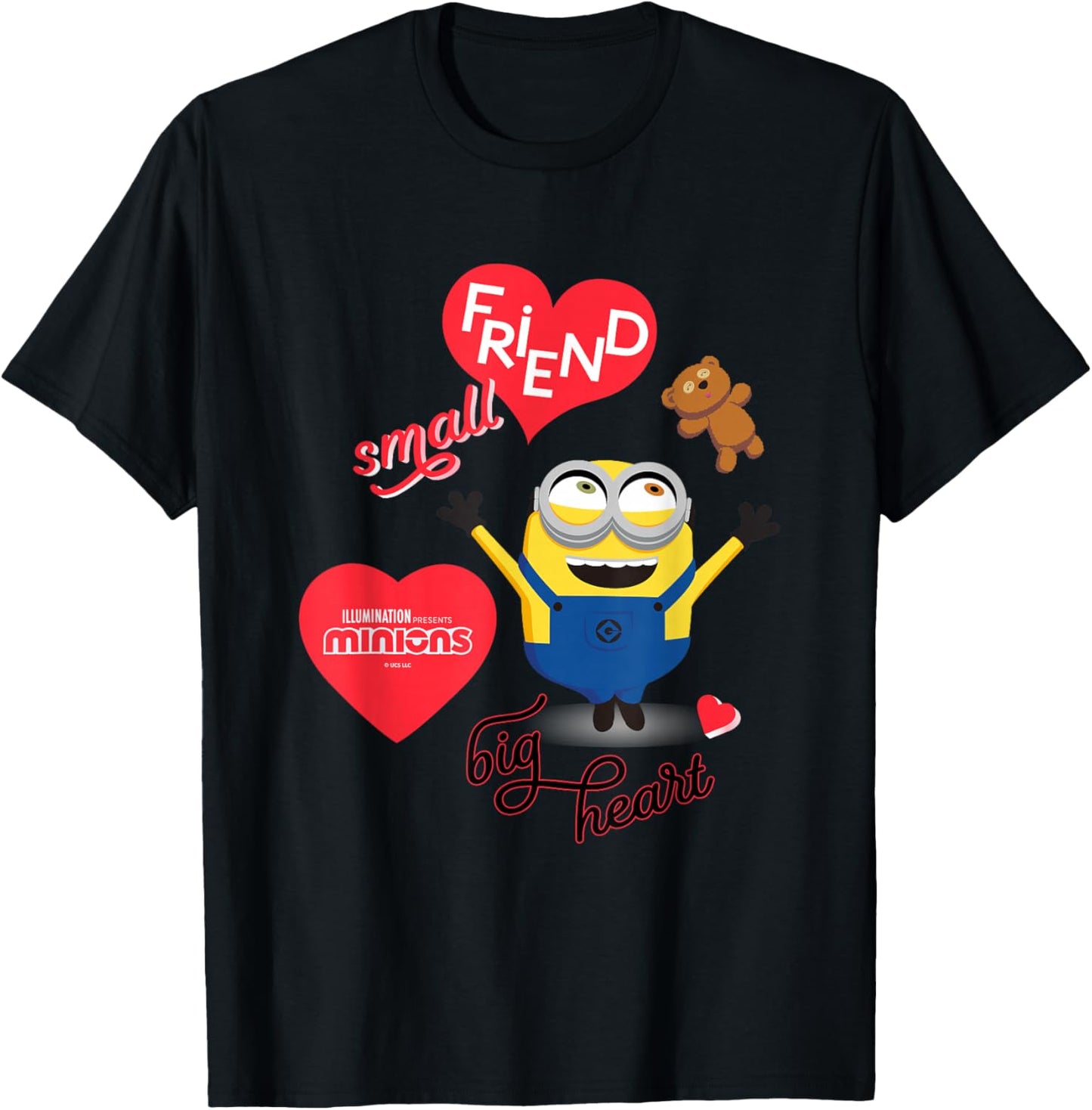 Minions Small Friend Big Heart T-Shirt - T-Shirt | Black