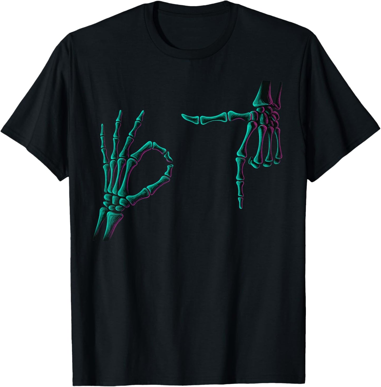 67 Meme Skeleton Hands 6 7 Halloween Six Seven Funny Meme T-Shirt - T-Shirt | Black