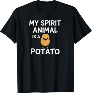 My Spirit Animal is a Potato - Thanksgiving Funny Costume T-Shirt - T-Shirt | Black
