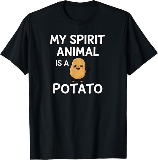 My Spirit Animal is a Potato - Thanksgiving Funny Costume T-Shirt - T-Shirt | Black