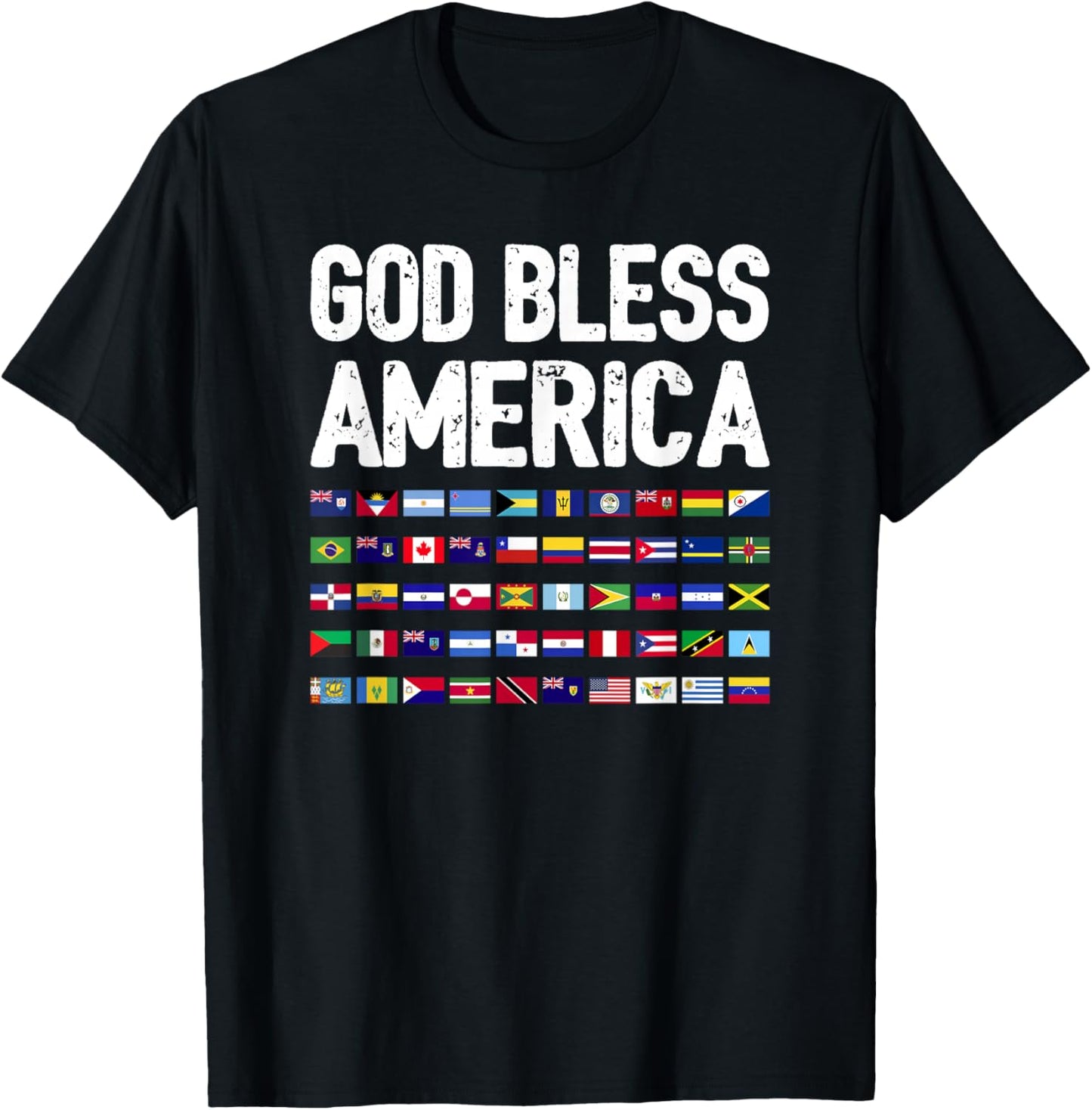 God Bless America All Countries Heritage Latino Pride T-Shirt - T-Shirt | Black