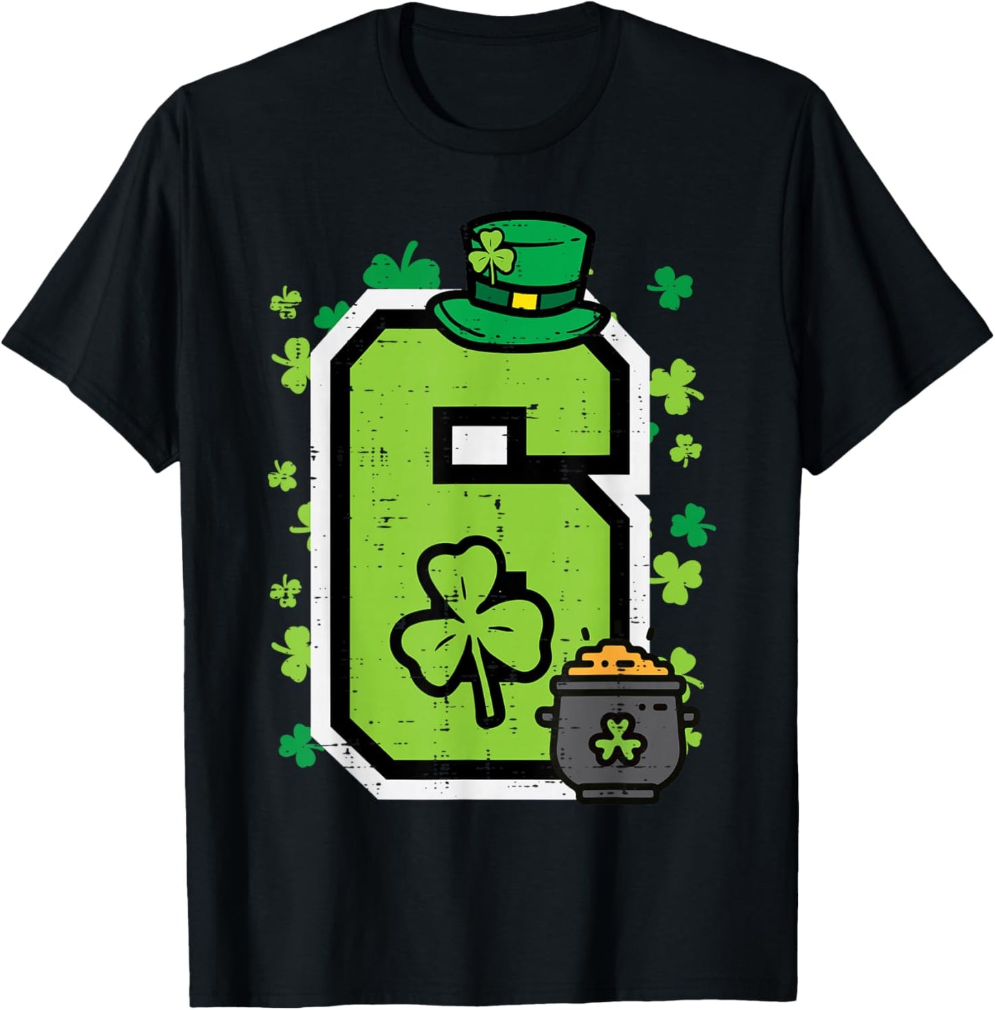 Number 6 St Patricks Day 6 7 Meme Matching Kids Boys Youth T-Shirt - T-Shirt | Black