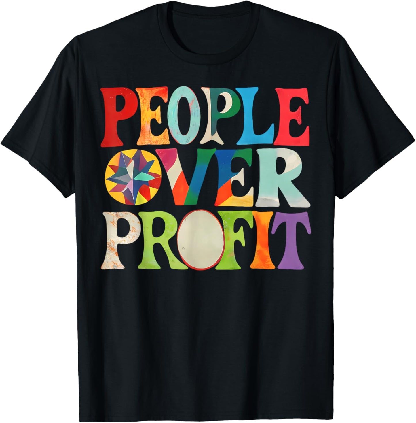 People Over Profit Equality Human Rights Social Justice T-Shirt - T-Shirt | Black