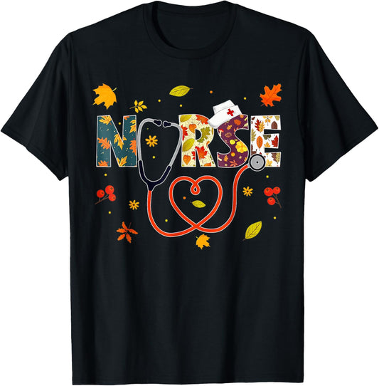Turkey Day Nursing Thanksgiving Nurse T-Shirt - T-Shirt | Black