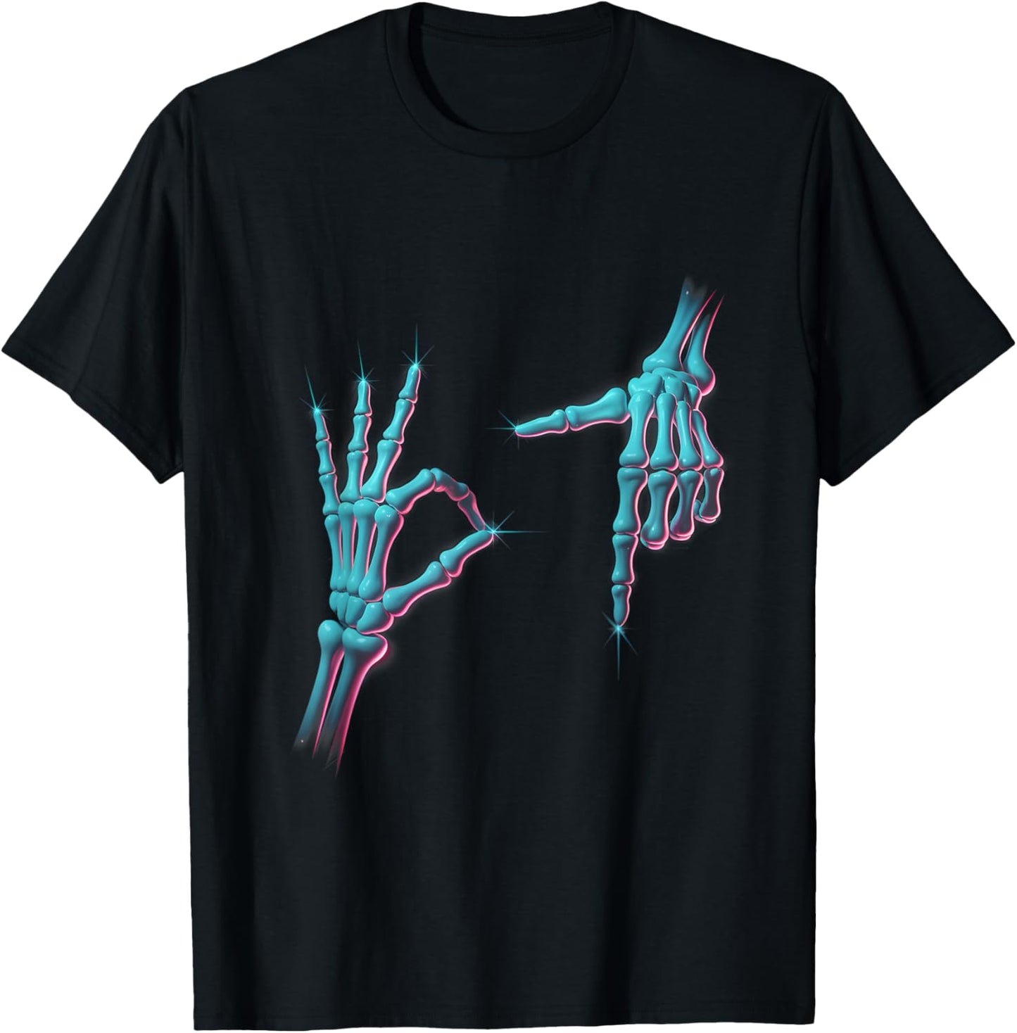 67 Meme Skeleton Hand 6 7 Halloween Six Seven Funny Teens T-Shirt - T-Shirt | Black