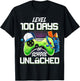 Level 100 Days of School Unlocked Funny 100th Day of School T-Shirt - T-Shirt | Black
