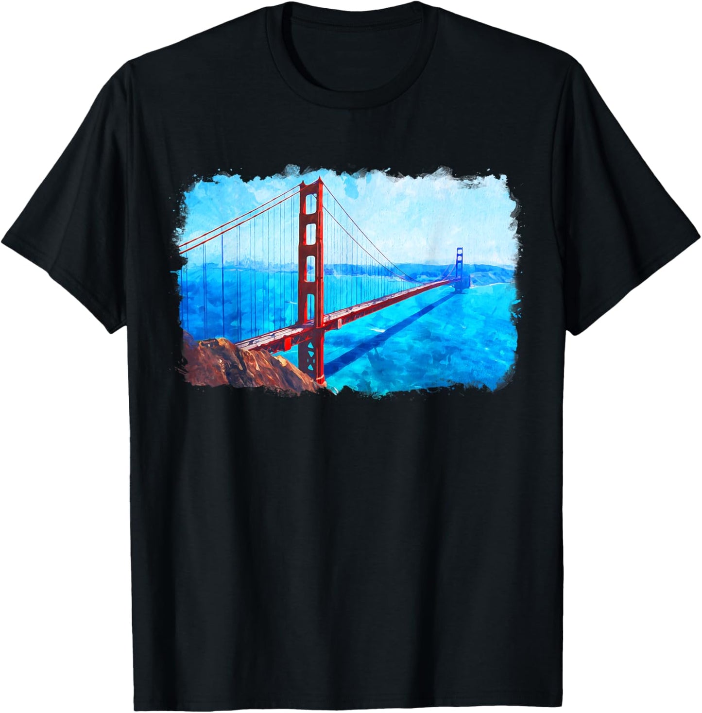 San Francisco Golden Gate Bridge California State SF City T-Shirt - T-Shirt | Black