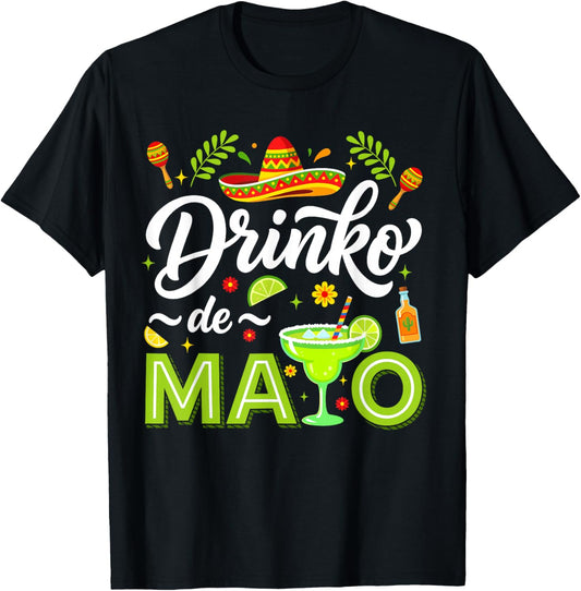 Cinco De Drinko Bitchachos Men Women Drinking Cinco De Mayo T-Shirt - T-Shirt | Black
