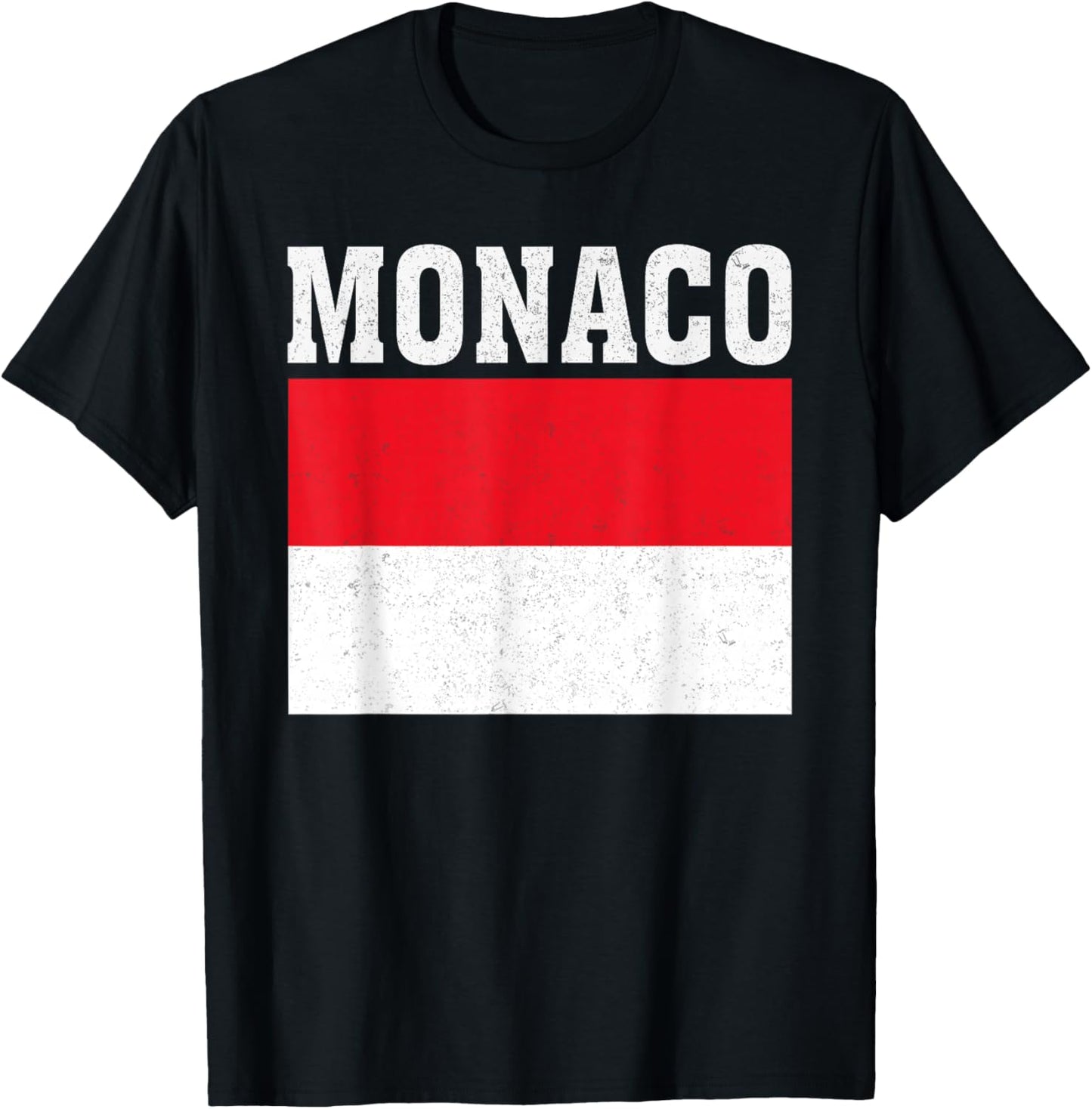 Monaco Flag Patriotic National Roots Souvenir T-Shirt - T-Shirt | Black