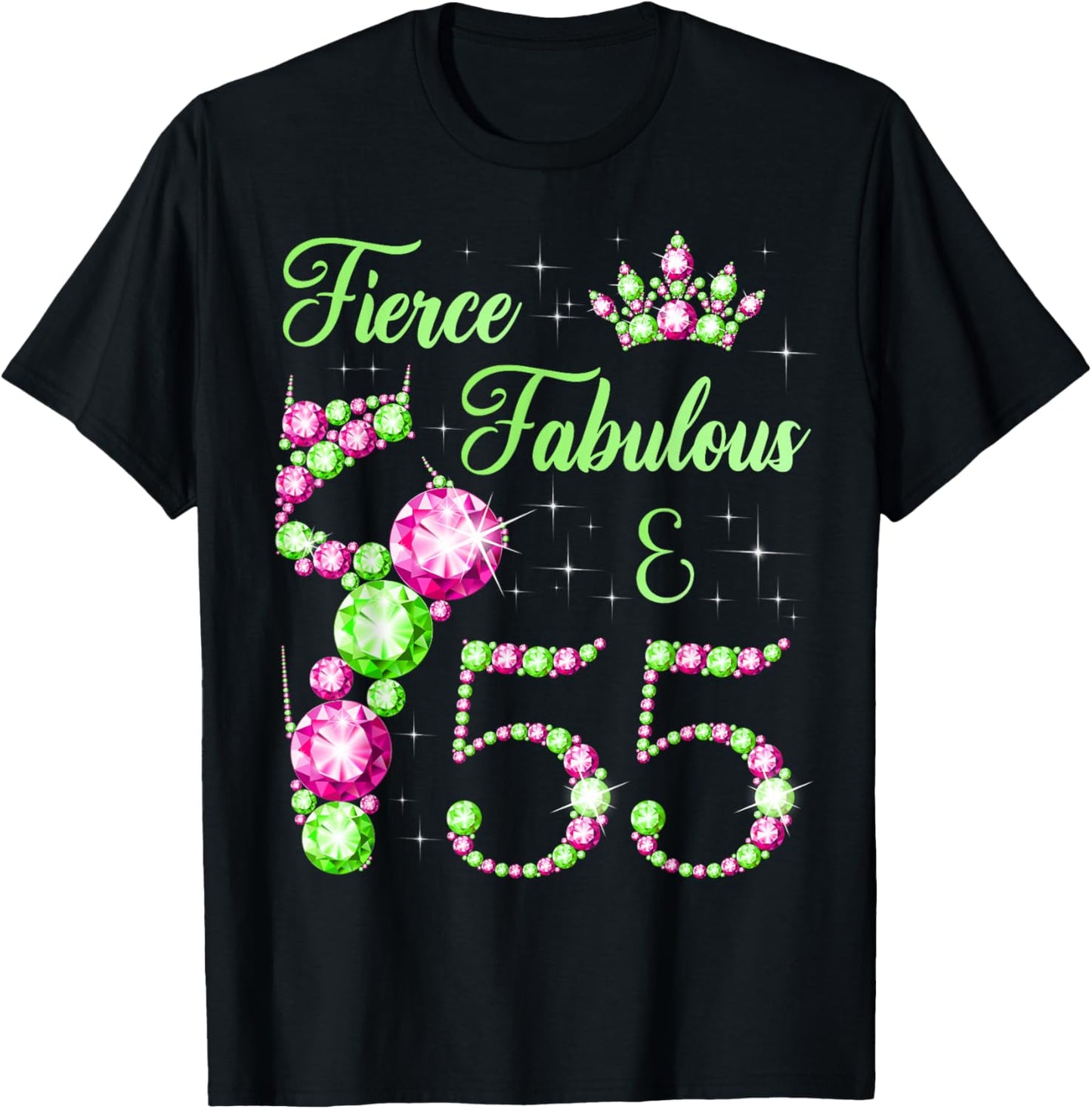 Fierce Fabulous & 55 Years 55th Birthday Party Ballerina T-Shirt - T-Shirt | Black