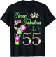 Fierce Fabulous & 55 Years 55th Birthday Party Ballerina T-Shirt - T-Shirt | Black