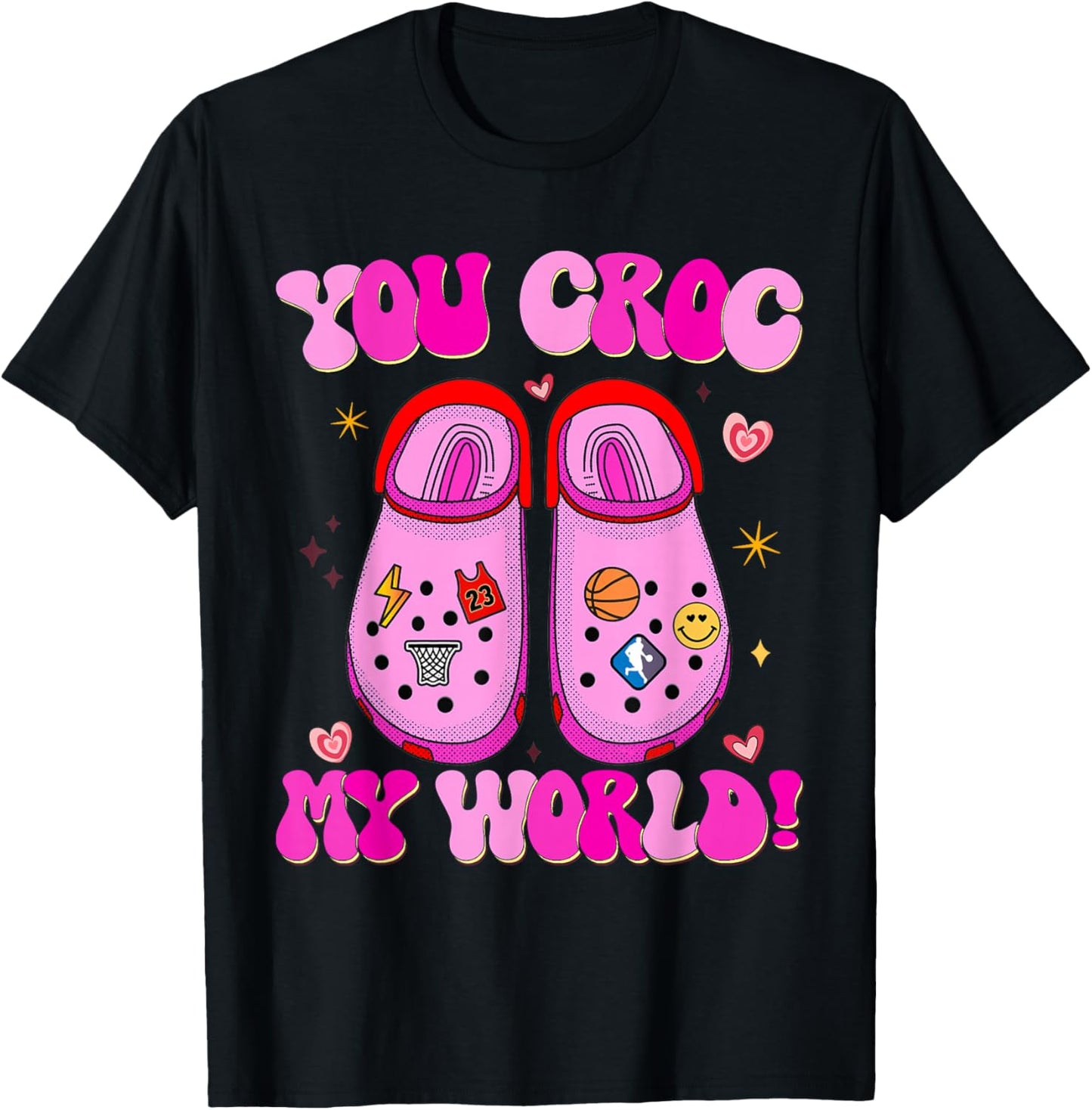 Retro You Croc My World Funny Valentine T-Shirt - T-Shirt | Black