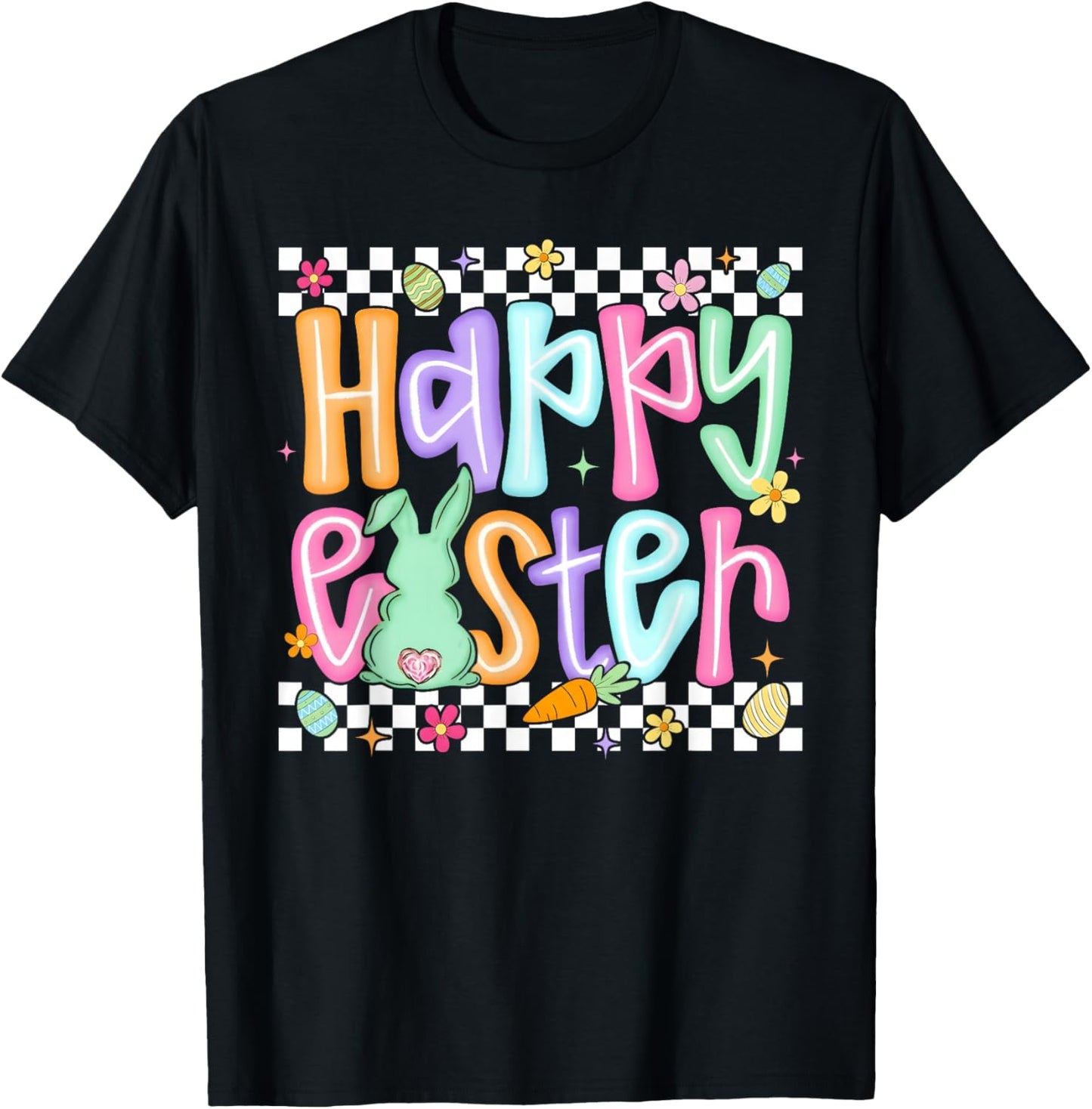Preppy Women Girls Kids T-Shirt - T-Shirt | Black