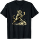 Cat Playing Ice Hockey Graphic Love Hockey Sports Cats T-Shirt - T-Shirt | Black