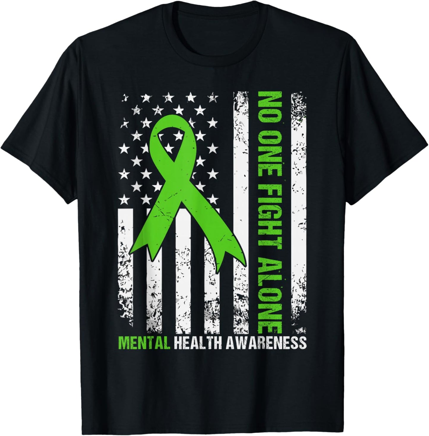 Mental Health Awareness Fight The Stigma Mental Health T-Shirt - T-Shirt | Black