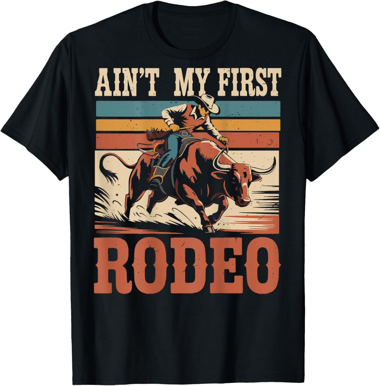 Toddler Bull Riding Aint My First Rodeo Cowboy Western Rider T-Shirt - T-Shirt | Black