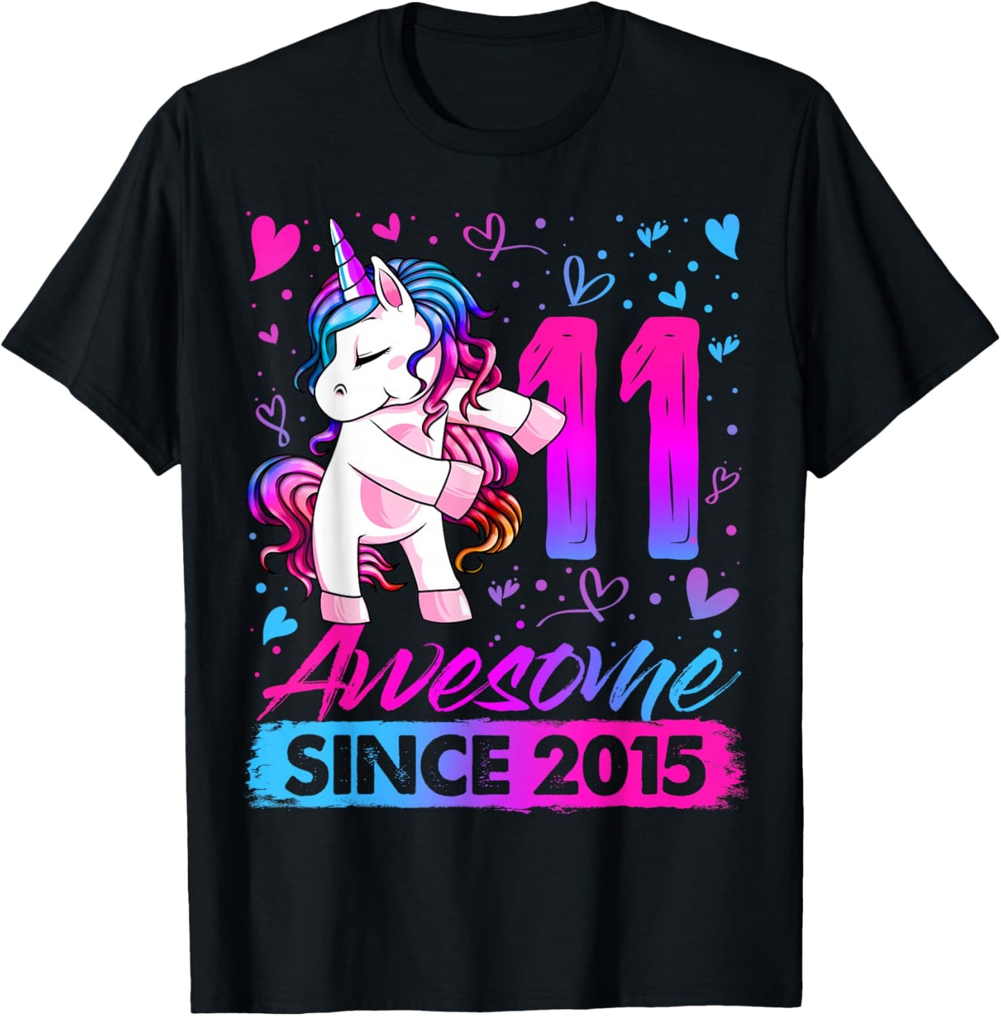 11th Birthday Shirt Girl 11 Year Old Gifts 11 Birthday Girl T-Shirt - T-Shirt | Black