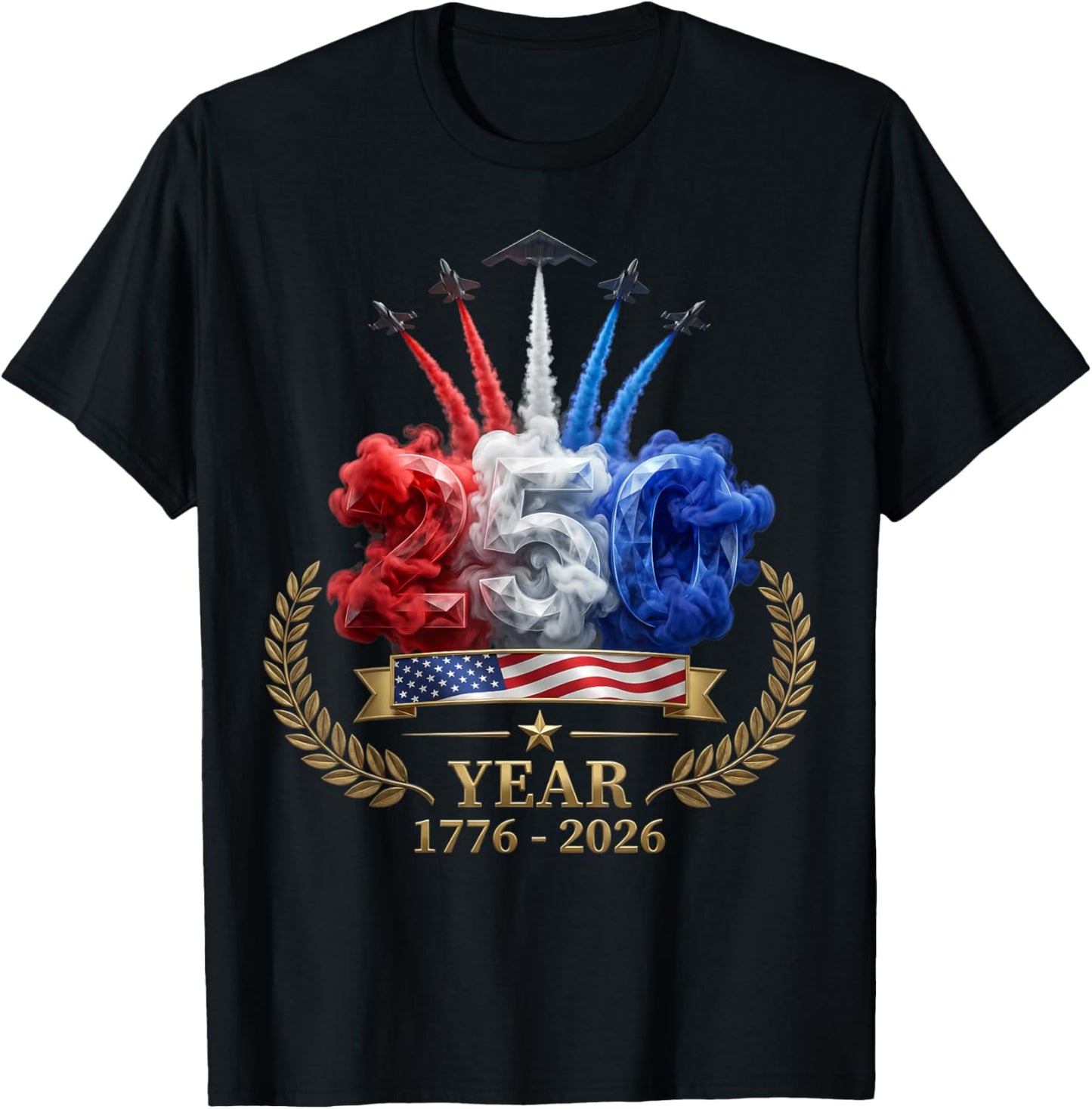 Independence Day 250th Anniversary USA Shirt Patriotic 2026 T-Shirt - T-Shirt | Black