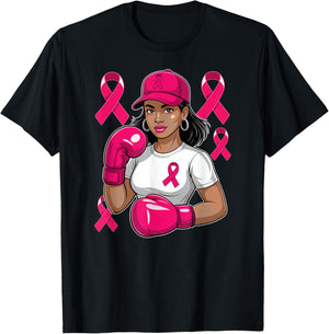 Breast Cancer Awareness Fighter T-Shirt - T-Shirt | Black