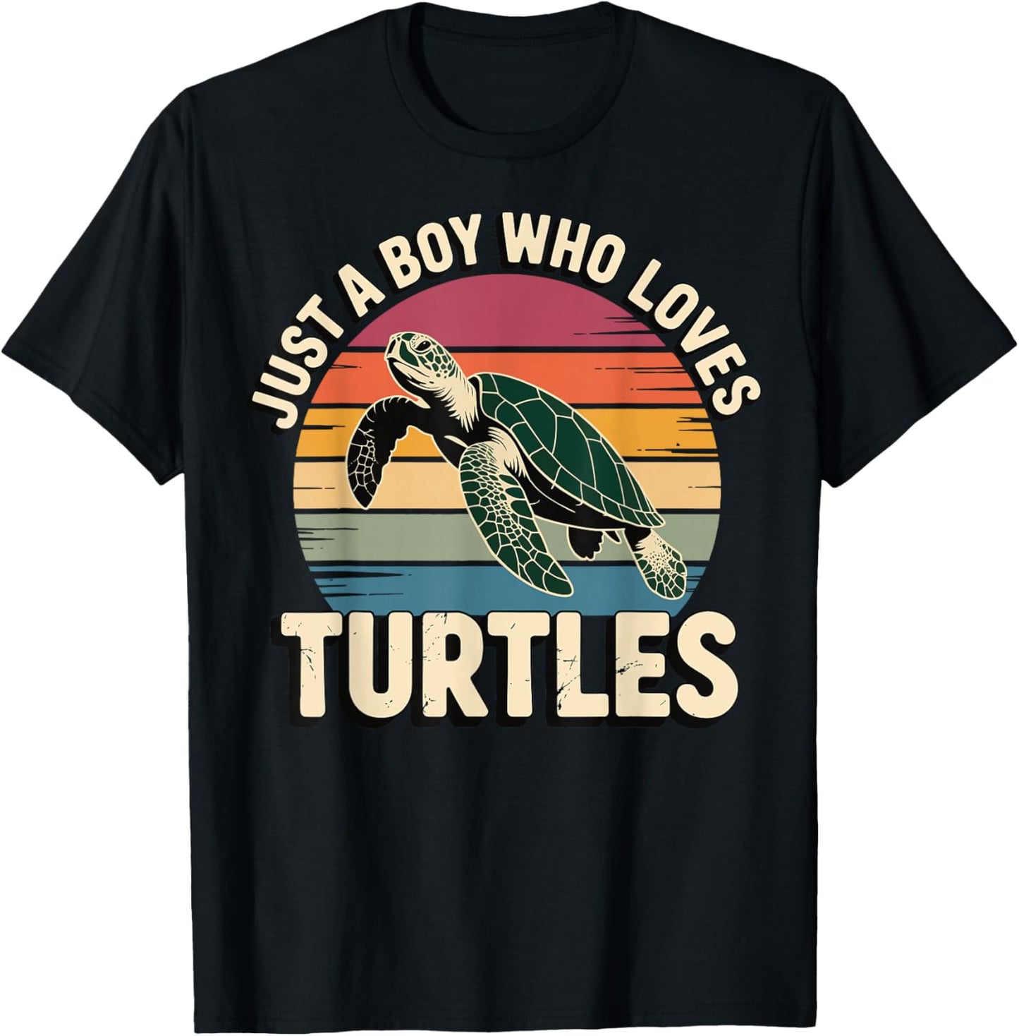 Just A Boy Who Loves Turtles T-Shirt - T-Shirt | Black
