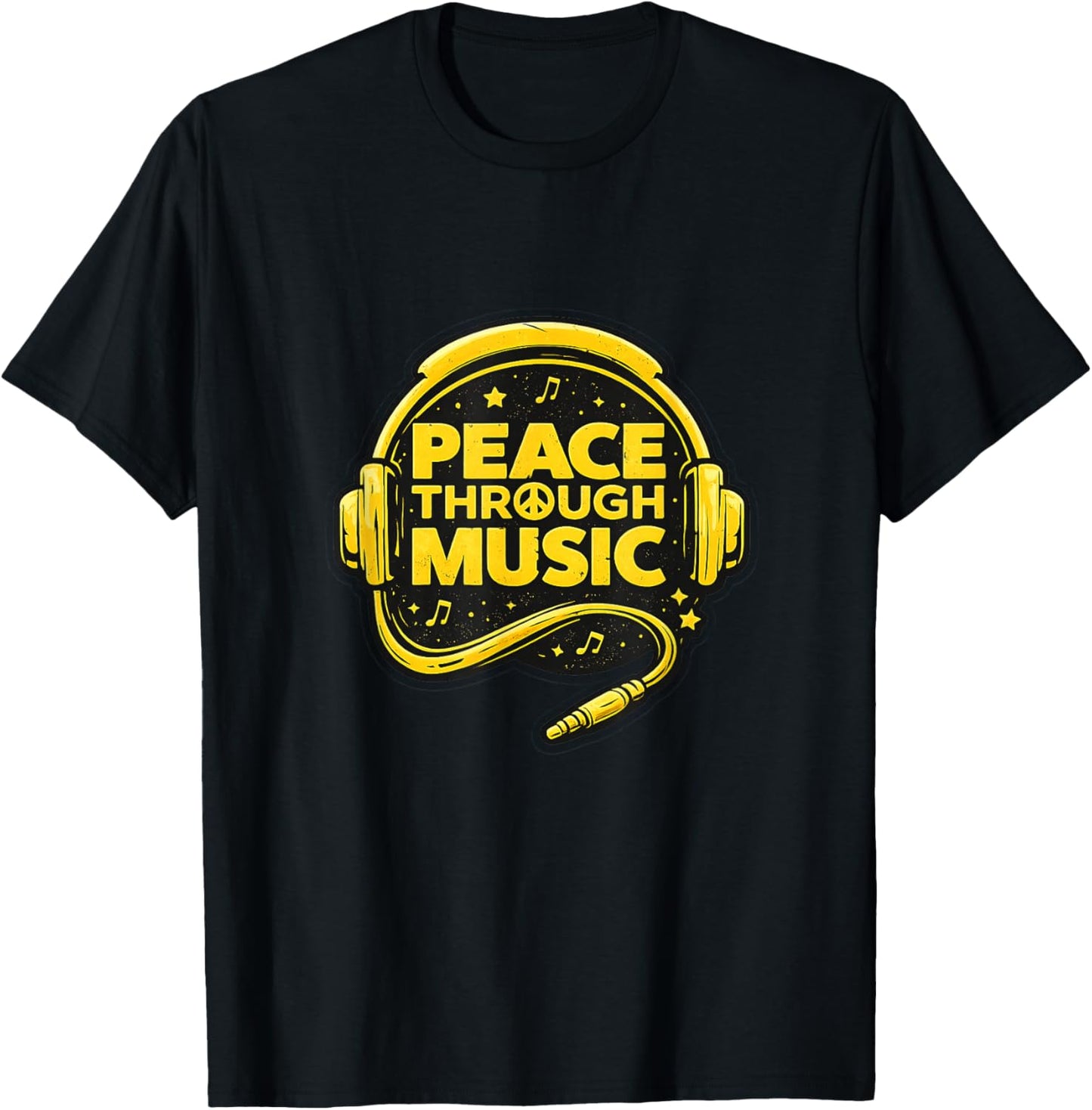 Peace Through Music T-Shirt - T-Shirt | Black