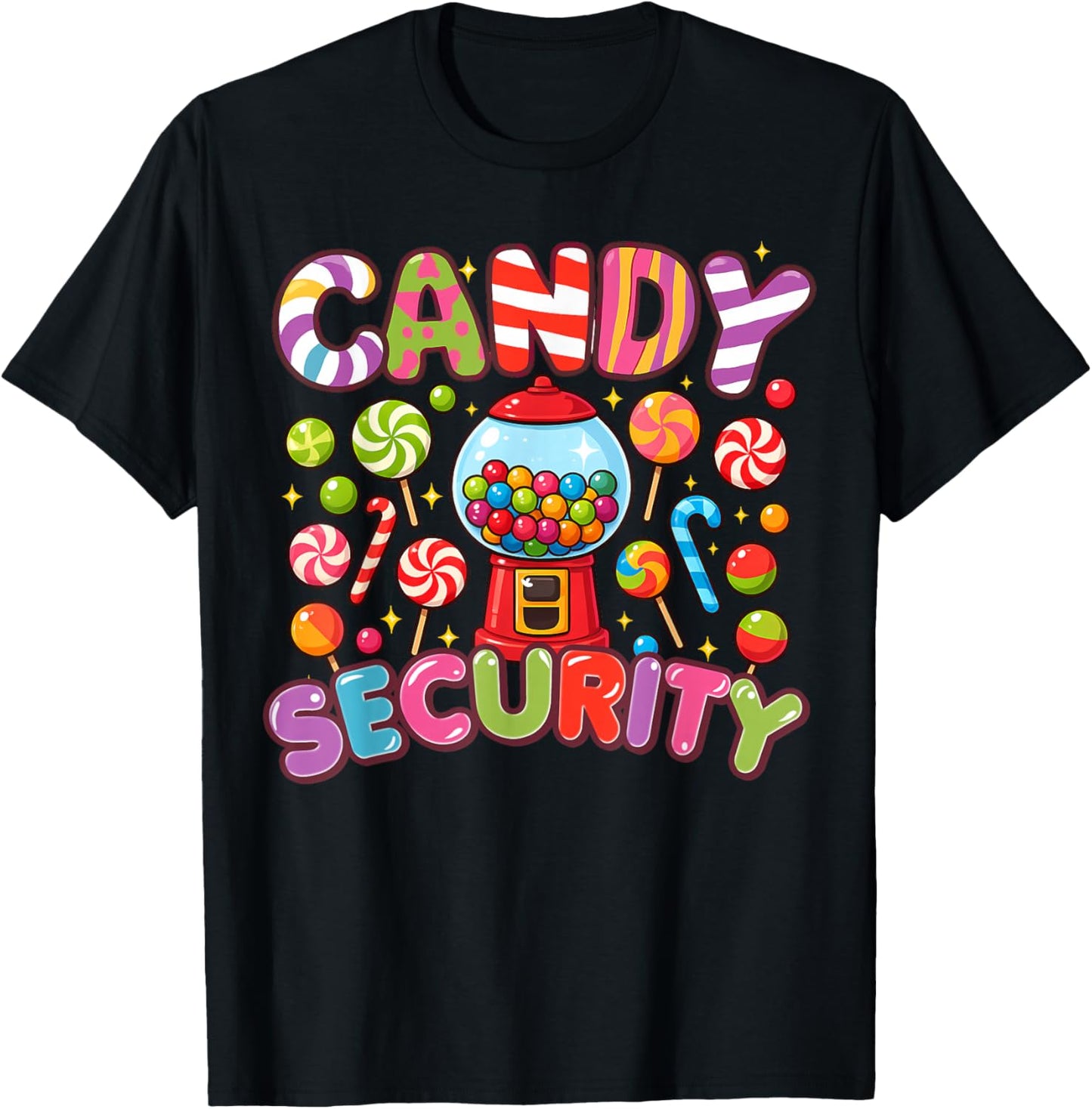 Candy Land Costume Women Candy Crew Funny Candy Security T-Shirt - T-Shirt | Black