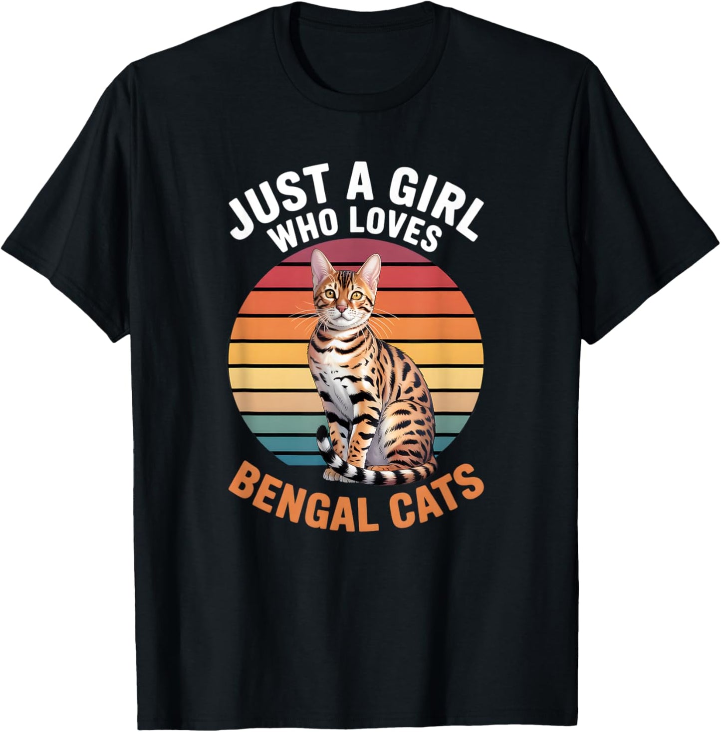 Girls Bengal Cat T-Shirt - T-Shirt | Black