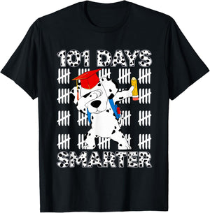 100 Days School Dabbing Dalmatian Dog Teachers Kids Teen T-Shirt - T-Shirt | Black