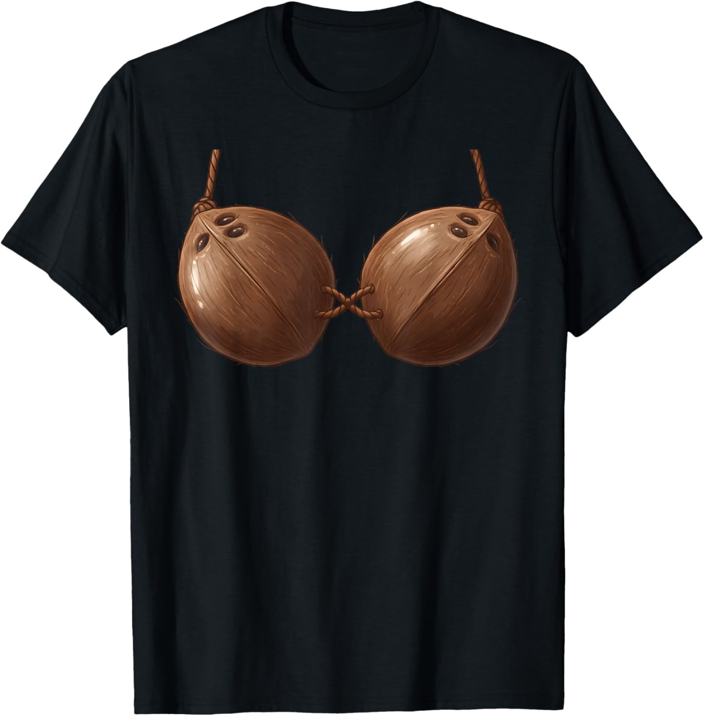 Funny Summer Coconut Bra Halloween Costume Tropical Fruit T-Shirt - T-Shirt | Black