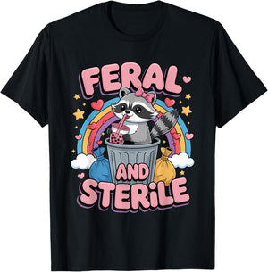 Feral and Sterile Meme Hysterectomy Surgery Uterus Removal T-Shirt - T-Shirt | Black