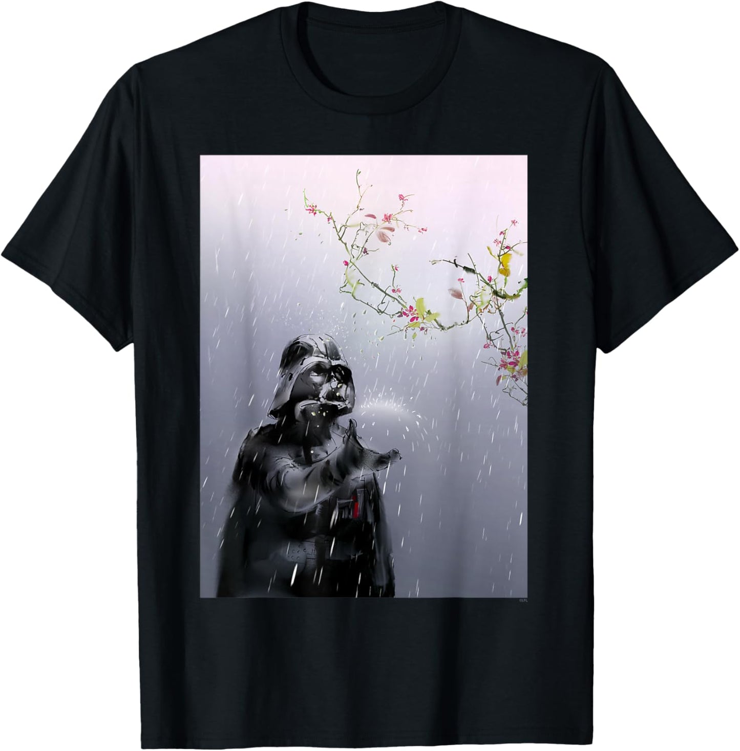 Star Wars Darth Vader Spring Cherry Blossoms Sakura Art T-Shirt - T-Shirt | Black