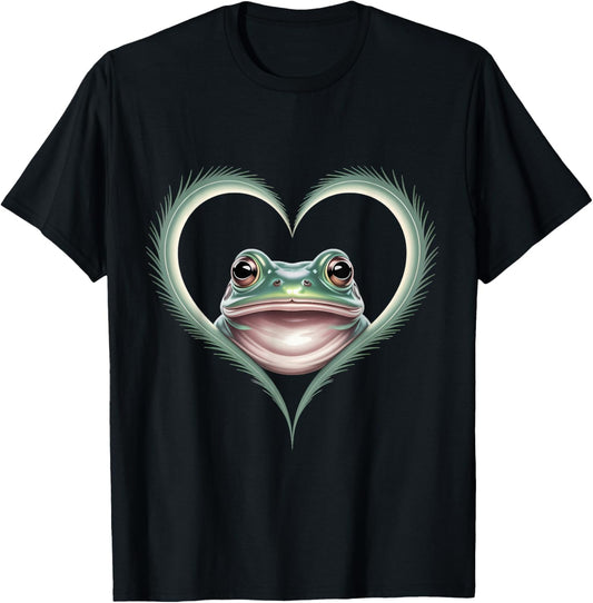 Frog Heart Forest Toad Lover Amphibian Animal Funny Frog T-Shirt - T-Shirt | Black