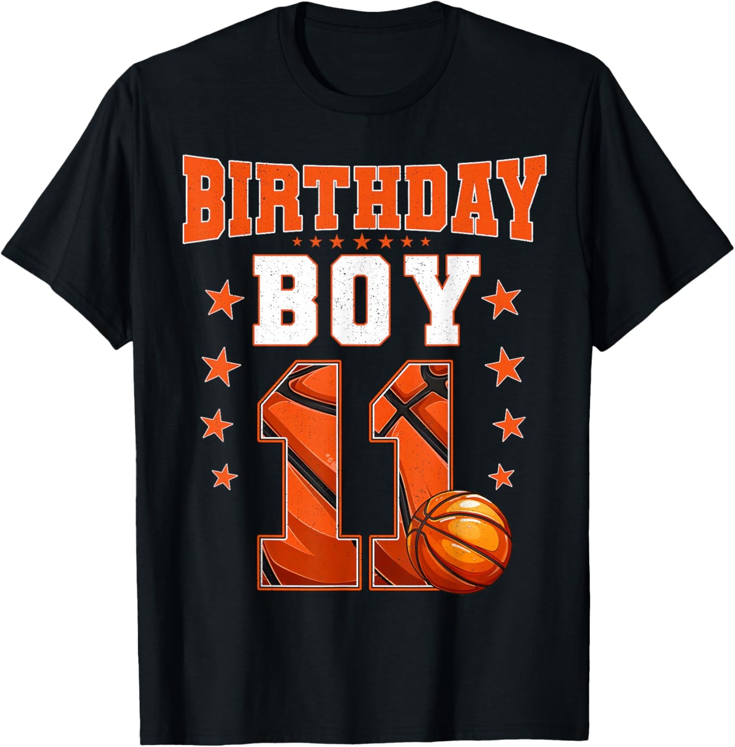 Kids 11 Year Old Birthday Boy Basketball 11th Birthday Party T-Shirt - T-Shirt | Black