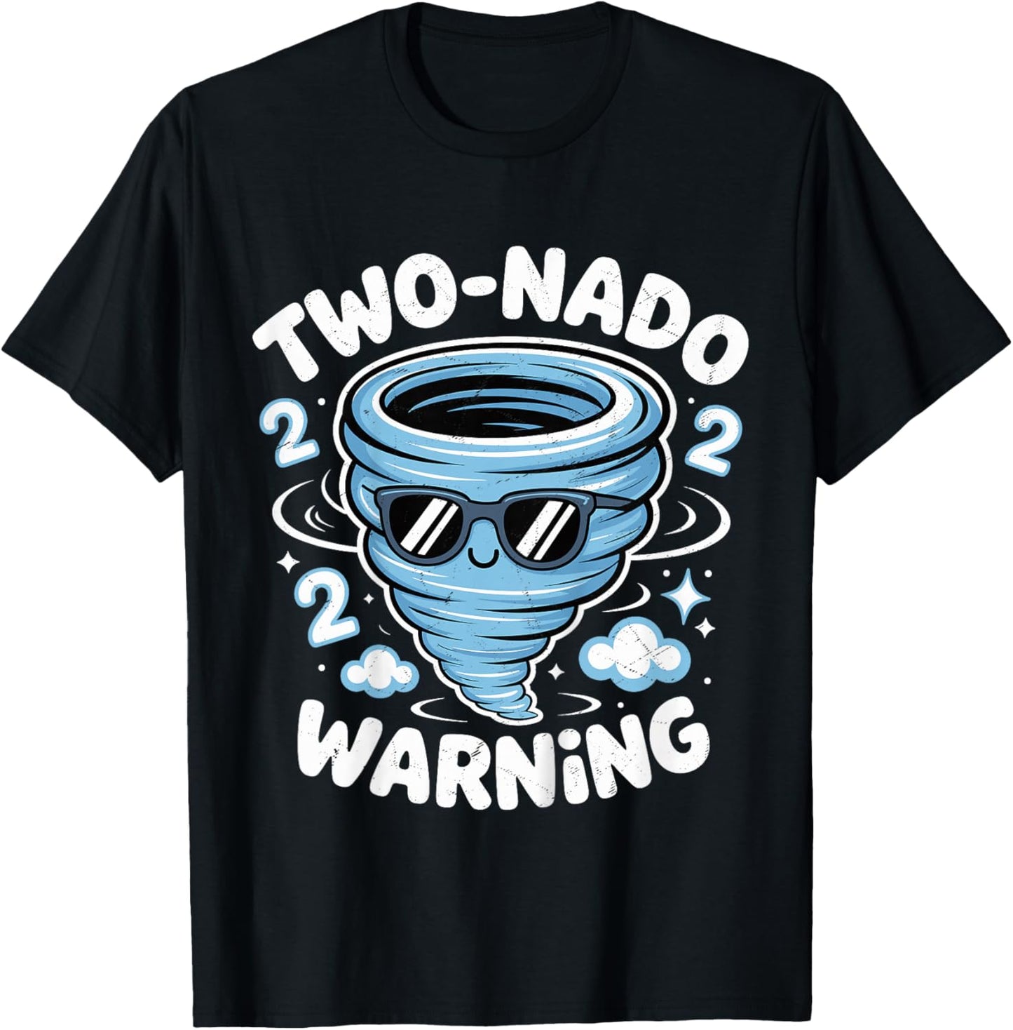 Two Nado Warning 2nd Birthday 2 Year Old Boys Kids T-Shirt - T-Shirt | Black