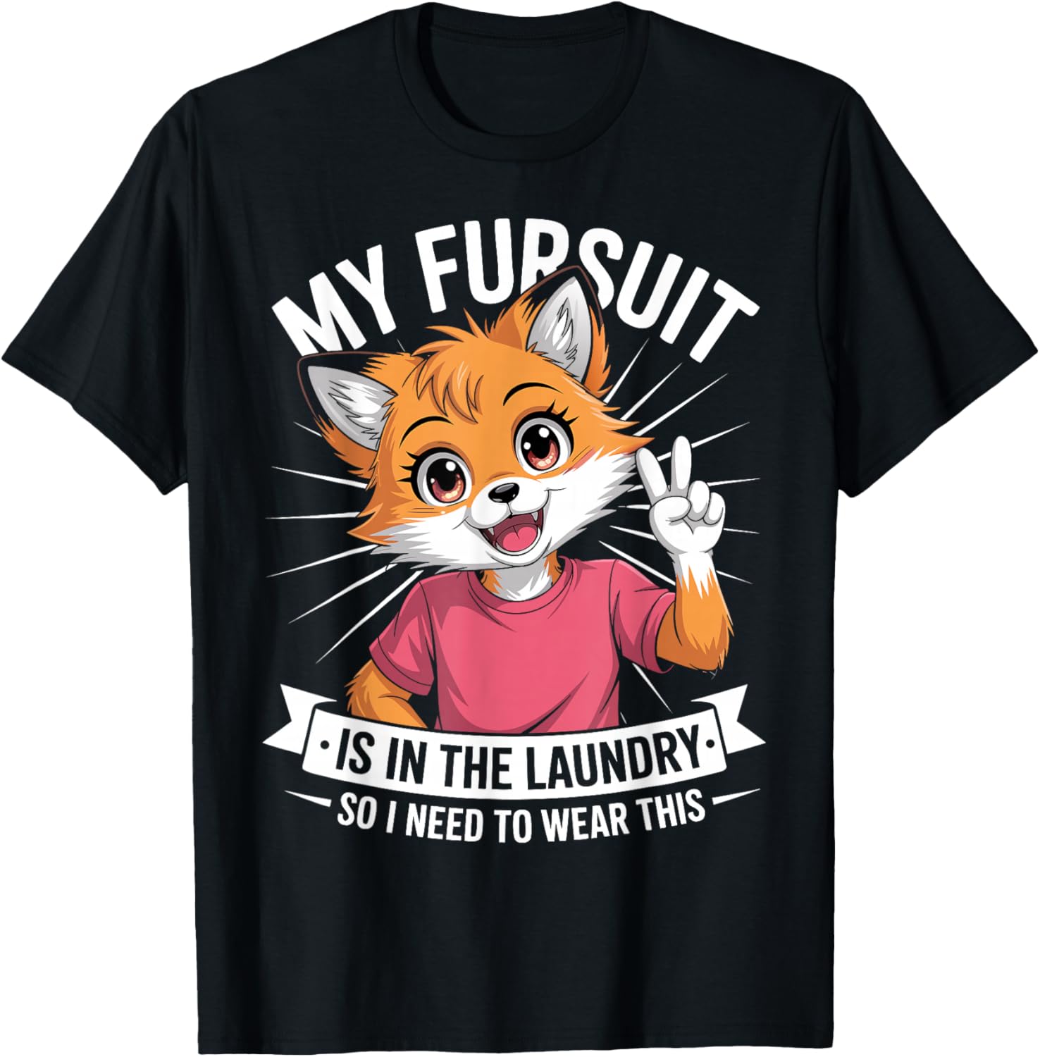 Furry Fandom Fursuit Cosplay Convention T-Shirt - T-Shirt | Black