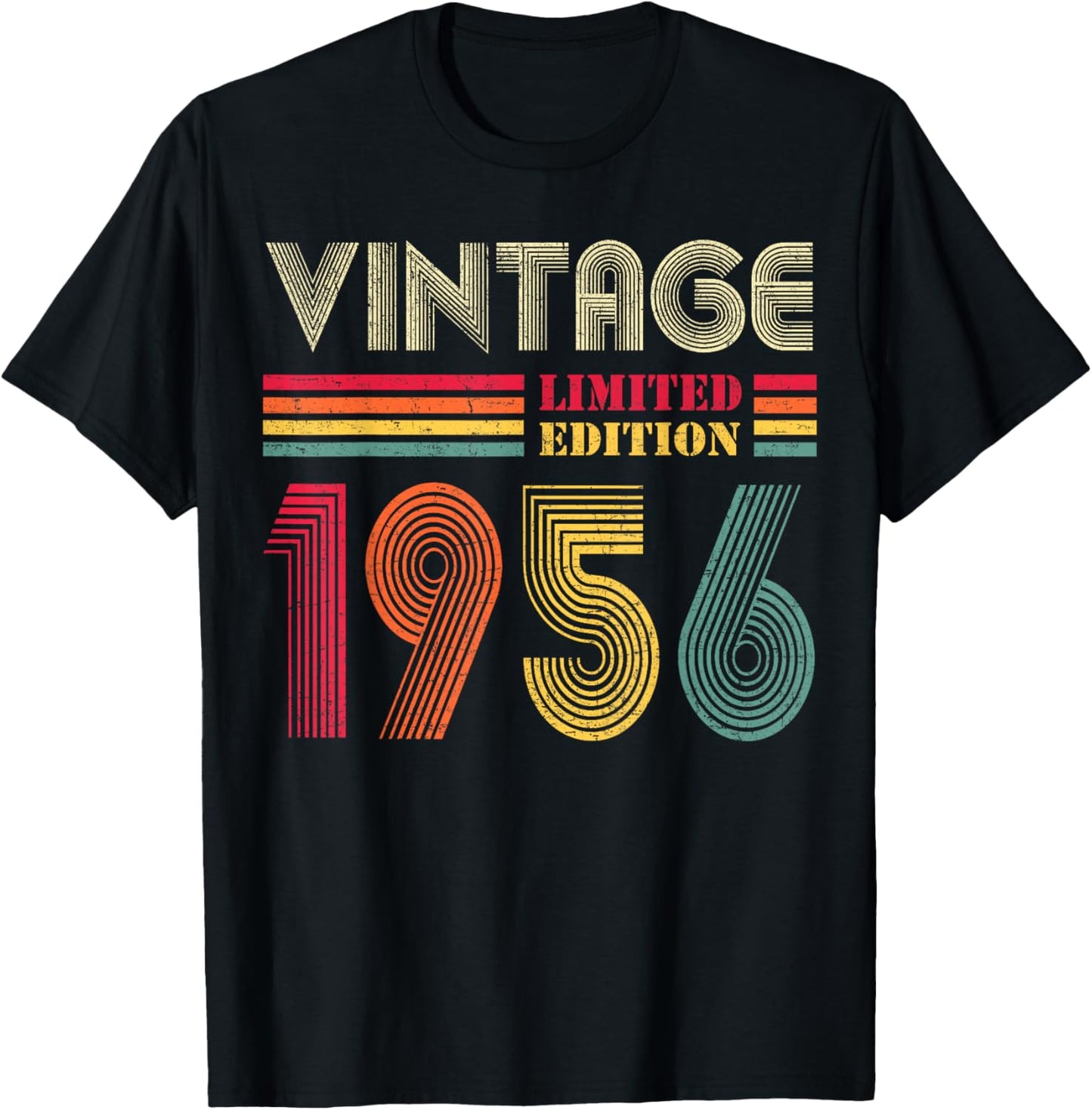 Vintage 1956 70th Birthday Gift Men Women 70 Years Old T-Shirt - T-Shirt | Black
