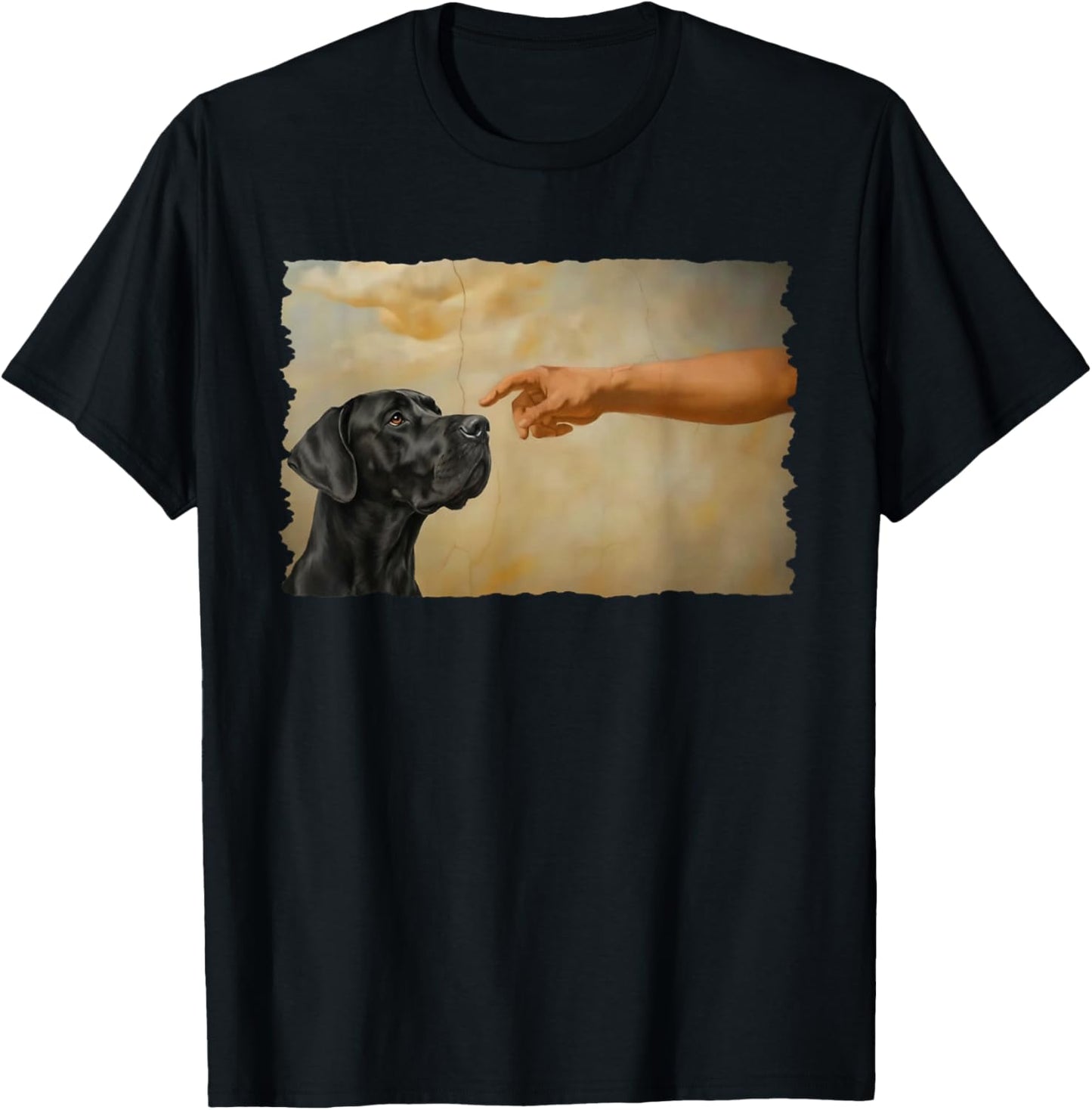 God Creates Great Black Great Dane Dog Lover T-Shirt - T-Shirt | Black