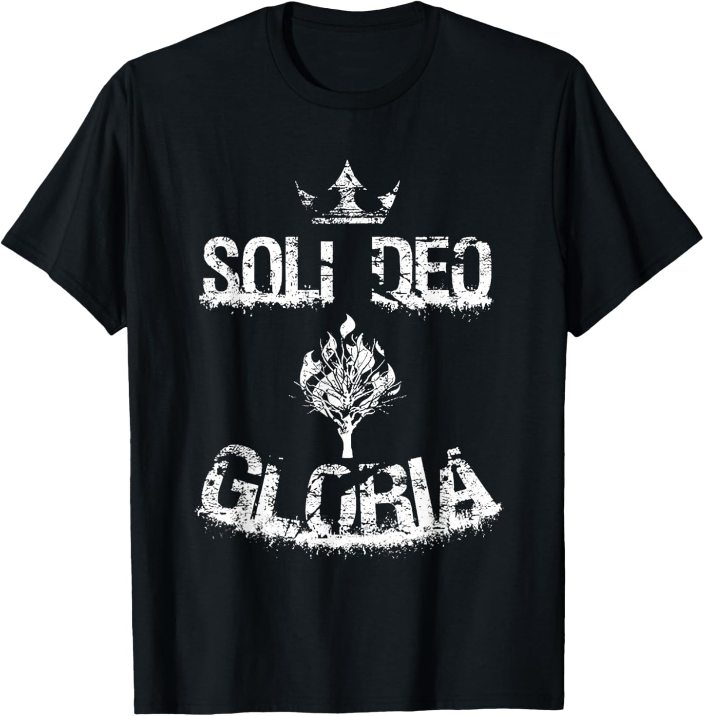 Soli Deo Gloria Reformed Theology Five Solas Christian Art T-Shirt - T-Shirt | Black