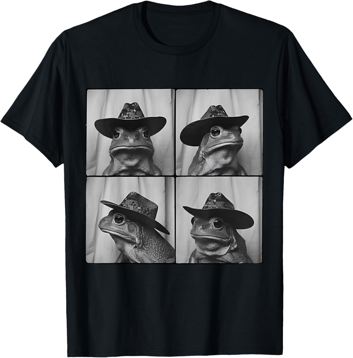 Frog in Cowboy Hat Funny Animal Photobooth Frog Boys Kids T-Shirt - T-Shirt | Black