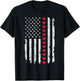 Valentines Day US American Flag Red Hearts Patriotic Love T-Shirt - T-Shirt | Black