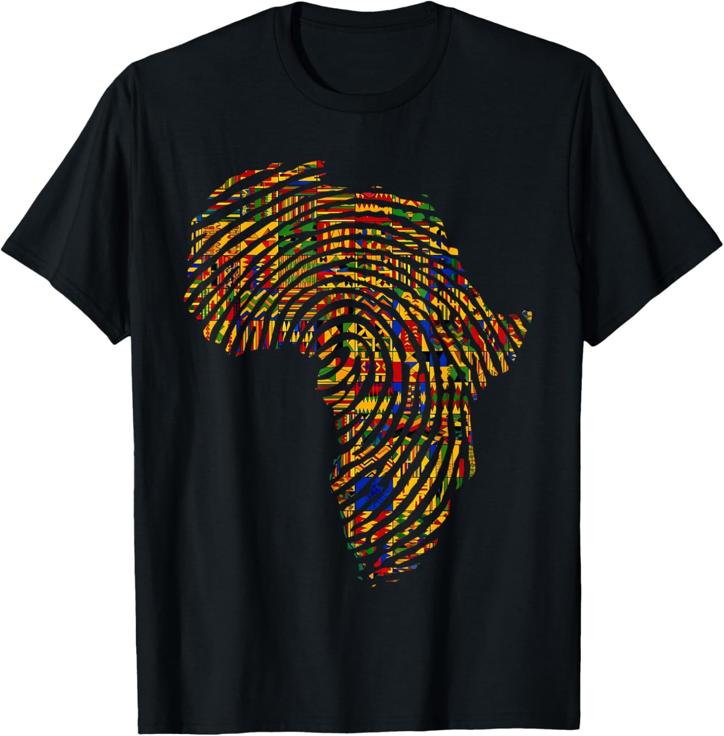 Africa Map Kente Cloth African Print Roots Traditional Art T-Shirt - T-Shirt | Black