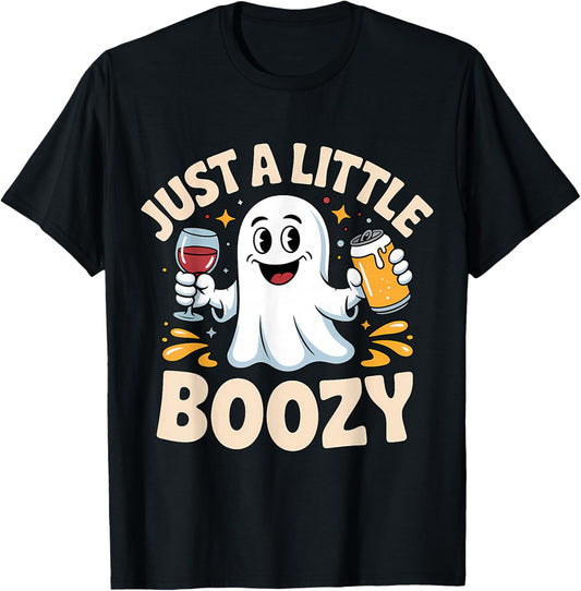 Just Little Boozy Halloween Ghost Drinking Costume T-Shirt - T-Shirt | Black