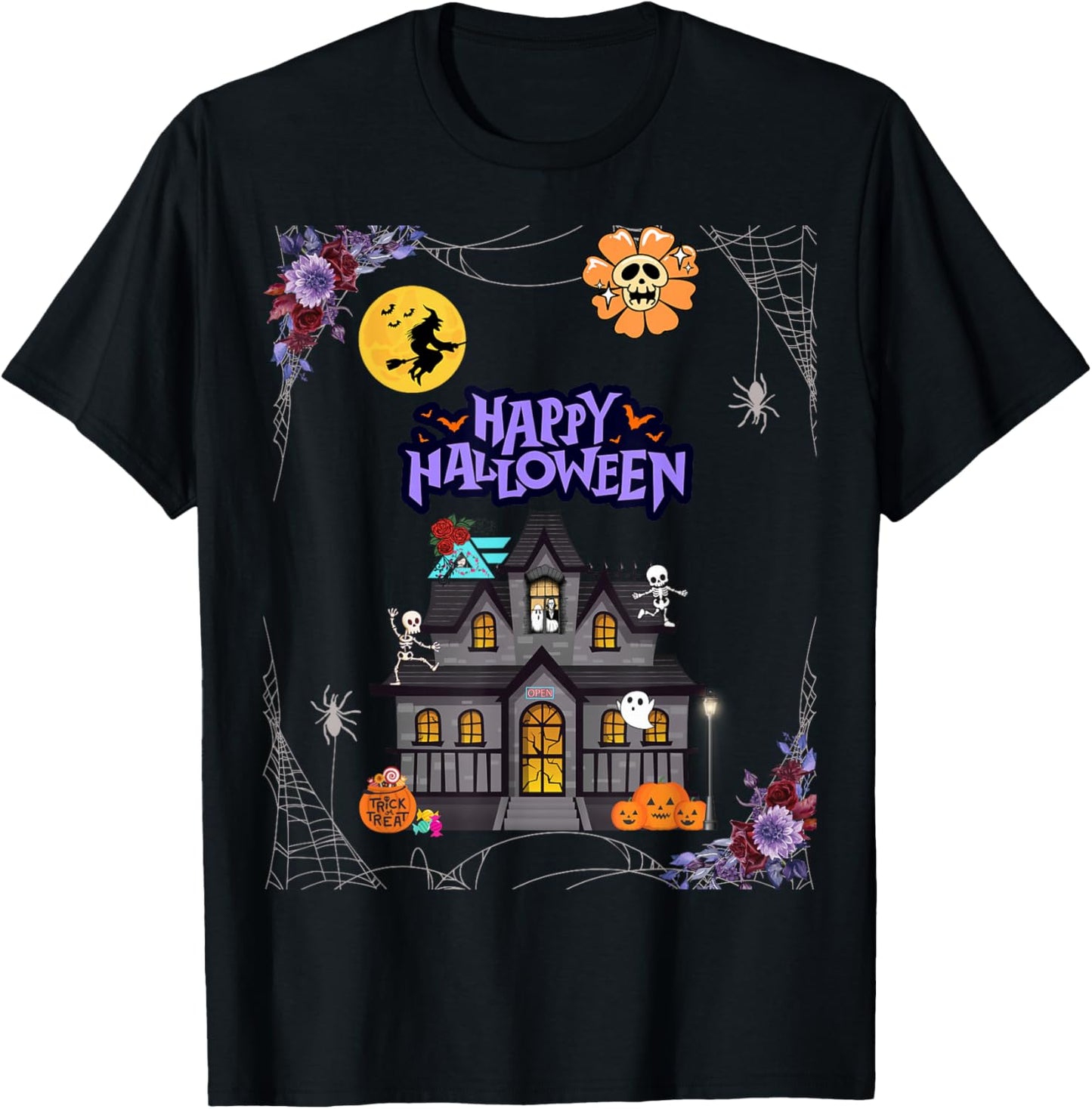 Trick-or-Treat Manor T-Shirt - T-Shirt | Black