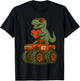 Valentines Day Trex 67 Meme Dinosaur 6 7 Dino Riding Truck T-Shirt - T-Shirt | Black